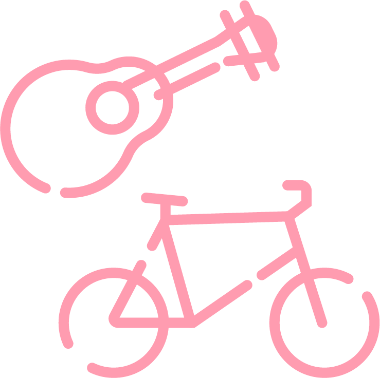 楽器や自転車イラスト