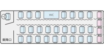 サン アンド ムーン　808　4列シート最後列確約女性専用席　USBポート・仕切りカーテン【車内除菌済】